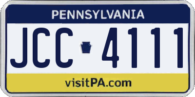 PA license plate JCC4111