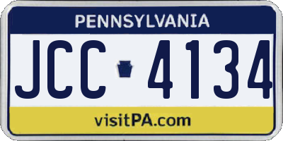 PA license plate JCC4134