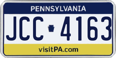 PA license plate JCC4163