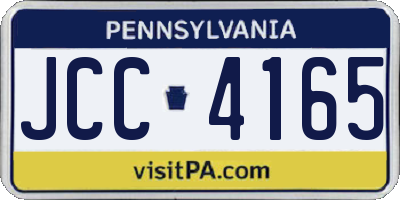 PA license plate JCC4165