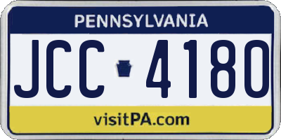 PA license plate JCC4180