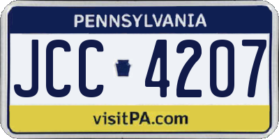 PA license plate JCC4207
