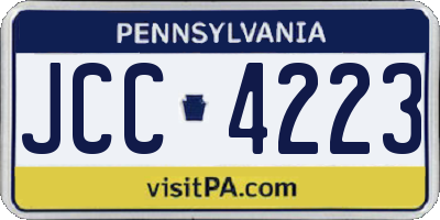 PA license plate JCC4223