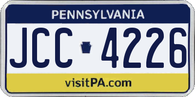 PA license plate JCC4226