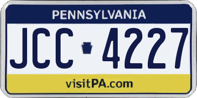 PA license plate JCC4227