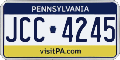 PA license plate JCC4245