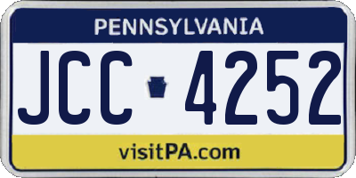 PA license plate JCC4252