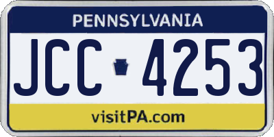 PA license plate JCC4253