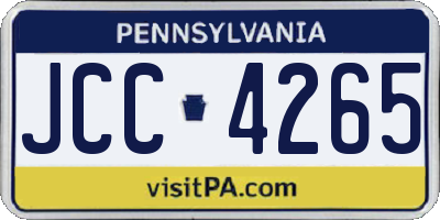 PA license plate JCC4265