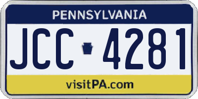 PA license plate JCC4281