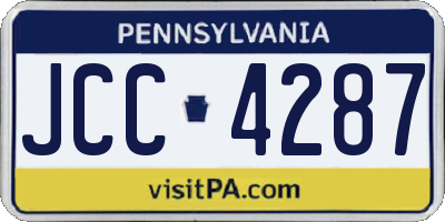 PA license plate JCC4287