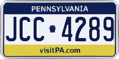 PA license plate JCC4289