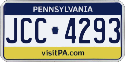 PA license plate JCC4293