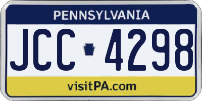 PA license plate JCC4298