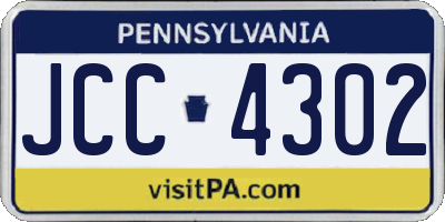 PA license plate JCC4302