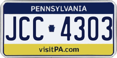 PA license plate JCC4303