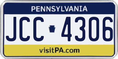 PA license plate JCC4306