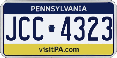 PA license plate JCC4323