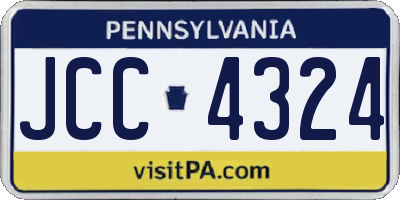 PA license plate JCC4324