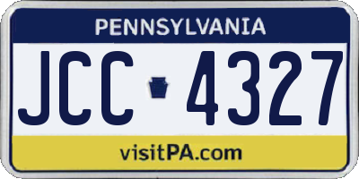 PA license plate JCC4327