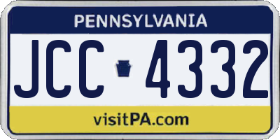 PA license plate JCC4332