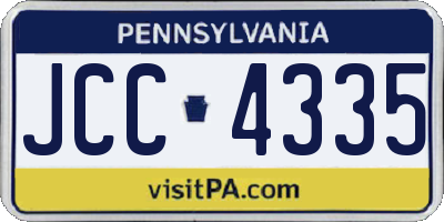 PA license plate JCC4335