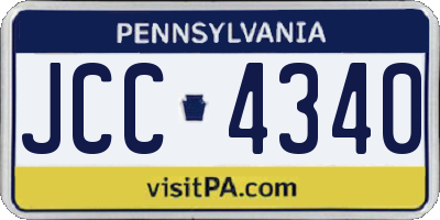 PA license plate JCC4340