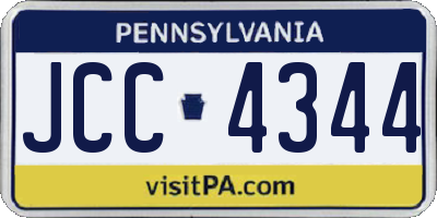PA license plate JCC4344