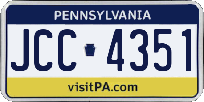 PA license plate JCC4351