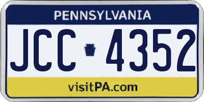 PA license plate JCC4352