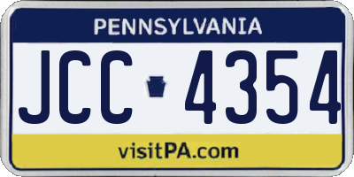 PA license plate JCC4354