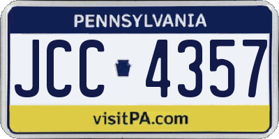 PA license plate JCC4357