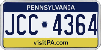 PA license plate JCC4364