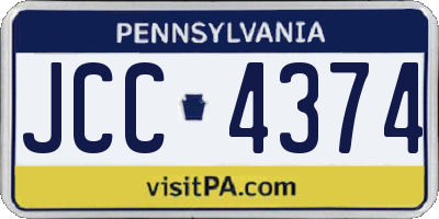 PA license plate JCC4374