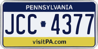 PA license plate JCC4377
