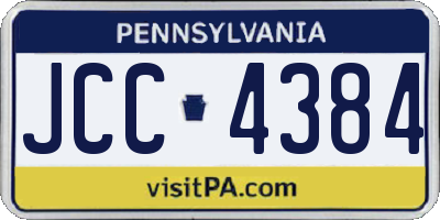 PA license plate JCC4384