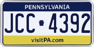 PA license plate JCC4392