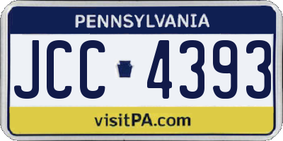 PA license plate JCC4393