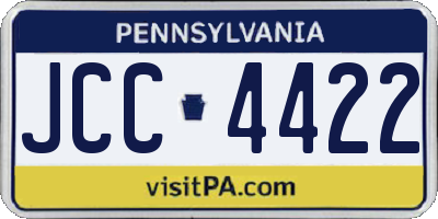 PA license plate JCC4422