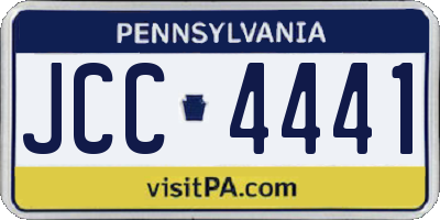 PA license plate JCC4441