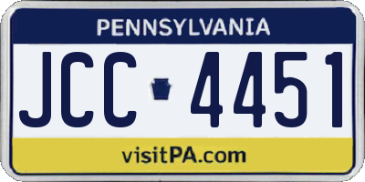 PA license plate JCC4451