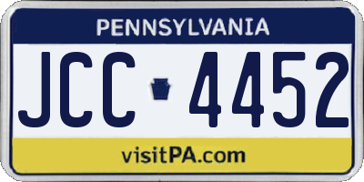 PA license plate JCC4452