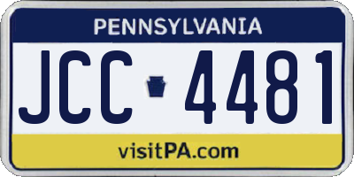 PA license plate JCC4481