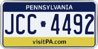 PA license plate JCC4492