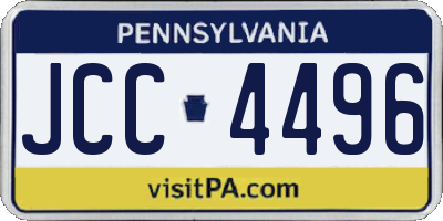 PA license plate JCC4496