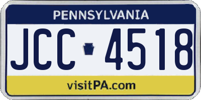 PA license plate JCC4518