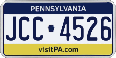 PA license plate JCC4526