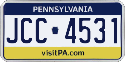 PA license plate JCC4531