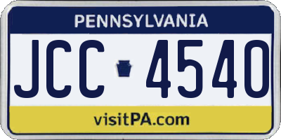 PA license plate JCC4540