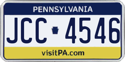 PA license plate JCC4546